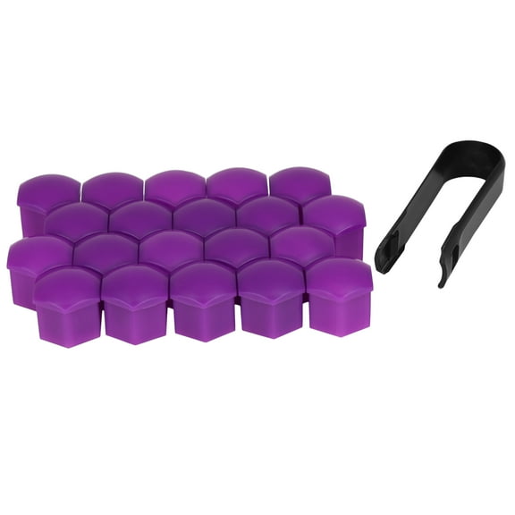 20pcs 21mm Purple Plastic Car Wheel Nut Lug Hub Screw Rim Bolt Covers Dust Protection Cap