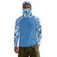 thumbnail image 7 of SEANATIVE Fishing Shirts for Men Hooded Sun Protection Rash Guard Long Sleeve Breathable Athletic Hoodie with Face Mask, for Outdoor Hiking Camping Fishing, M, Shark Camouflage Print Blue, 7 of 7