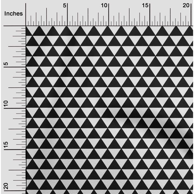 oneOone Silk Tabby Black Fabric Triangle Craft Projects Decor Fabric Printed By The Yard 42 Inch Wide - FS