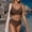 Coffee, variant on Ynynloco Women High Waisted V Neck Bikini Sets Two Piece Swimsuit Push Up Twist Front Ruched Bathing Suit Adjustable Spaghetti Straps Bathing Suit