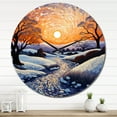 thumbnail image 3 of Designart "River at Night in Winter I" Landscapes Oversized Wall Clock, 3 of 5