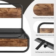 thumbnail image 6 of Catrimown Twin Size Bed Frame with LED Light Headboard, Metal Platform Bed with Wooden Headboard, Rustic Brown, 6 of 7