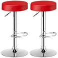 thumbnail image 1 of Costway Ensemble de 2 Tabourets de Bar Ronds Pivotants Réglables Chaise de Pub avec Repose-Pieds Rouge, 1 of 10