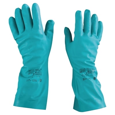 

Alphatec Solvex Nitrile Gloves Gauntlet Cuff Cotton Flock Lined Size 8 Green 15 Mil | Bundle of 2 Dozen