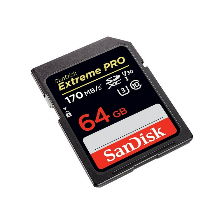 Sandisk Carte mémoire SDXC Extreme PRO 64 Go jusqu'à 170 Mo / s