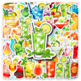 thumbnail image 1 of Pegatinas para cócteles, vinos, vinilo impermeable, estilo anime, 50 unidades, 1 of 5