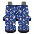 thumbnail image 6 of Jeiento Christmas Front and Rear Car Seat Covers Set of 4 Santa Claus Front Bucket Saddle Blanket Blue Split Rear Bench Cushion Covers Auto Accessory Fit for Van SUV Truck Festival Decor, 6 of 7
