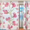 thumbnail image 2 of Floral Flower Background Semi Sheer Curtains Window Voile Drapes Panels Treatment-55x84in for Living Room Bedroom Kids Room, 2 Pieces, 2 of 4