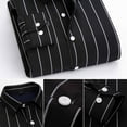 thumbnail image 6 of LNWUY (M-5XL) Plus Size Men's Casual Stylish Vertical Striped Shirt Long Sleeve Button Down Shirt Regular Fit Business Dress Shirts Black XL, 6 of 6