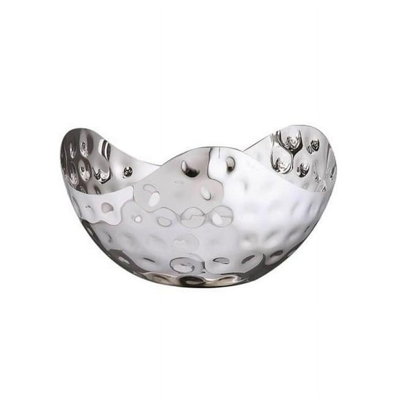 Leeber 72591 Elegance 10 in. Bolt Hammered Stainless Steel Triangular Bowl