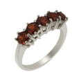 thumbnail image 1 of LBG British Made 9k White Gold Natural Garnet Womens Eternity Ring - 33 size options - Size 4, 1 of 7