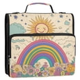thumbnail image 5 of FORMRS Zipper Binder with Shoulder Strap 2-inch Ring 500 Sheet Capacity File Bag, Beige Rainbow, 5 of 5