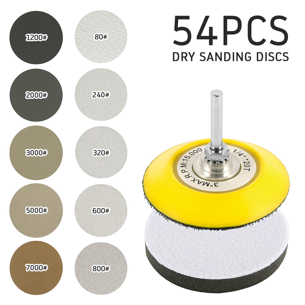 Wood Sanding discs Metal Grinding Sander Supplies 3 inch Wet & Dry Sandpaper 