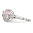 thumbnail image 3 of Sterling Silver Rhodium-plated Rose Quartz/White Sapphire Ring, 3 of 5
