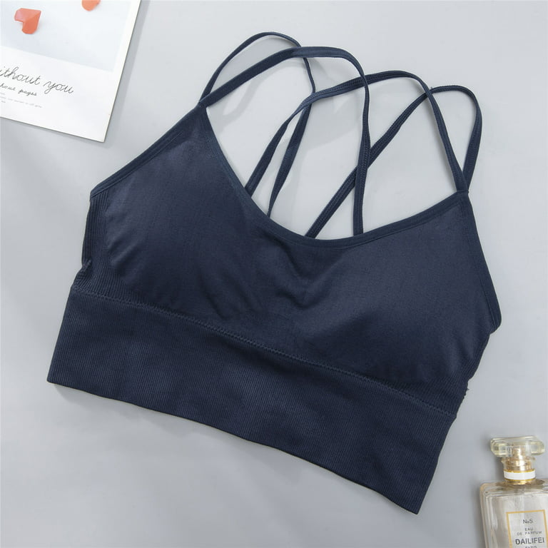 Kddylitq Mastectomy Bras With Pockets For Prosthesis Front Closure Wireless  Running Criss Cross Bra Push Up Backless Sport Compression Wirefree Push Up  Smoothing Placed Strappy Adjustable Bras Blue M 