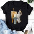 thumbnail image 4 of Hauts d'Été Grande Taille pour Femmes, T-shirt Imprimé Lapin Col Rond, Blouse Décontractée à Manches Courtes, Col en V, en Solde, 4 of 8