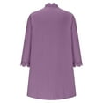 thumbnail image 5 of Shirts for Women Plus Size 3/4 Sleeve Lace Casual Loose Cardigan Blouse Purple L, 5 of 6