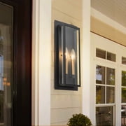 2-Light 17.5 Black Modern outdoor wall sconce