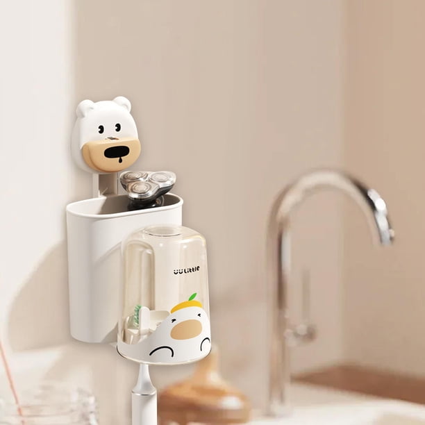 Soporte para cepillos de dientes para baños Soporte para cepillos de dientes de una taza con vaso de enjuague Estante para cepillos de dientes de