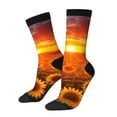 thumbnail image 1 of Balery Sunset Golden Sunflower Field Calcetas Largas con Estampado para Hombre y Mujer – Suaves y Transpirables, Talla Única (US 5-11), 1 of 6