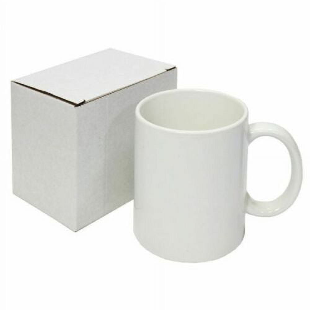 Sublimation Mug Color Mug with White Patch,¼ panel it is not a full wrap ,  11oz. 36 each