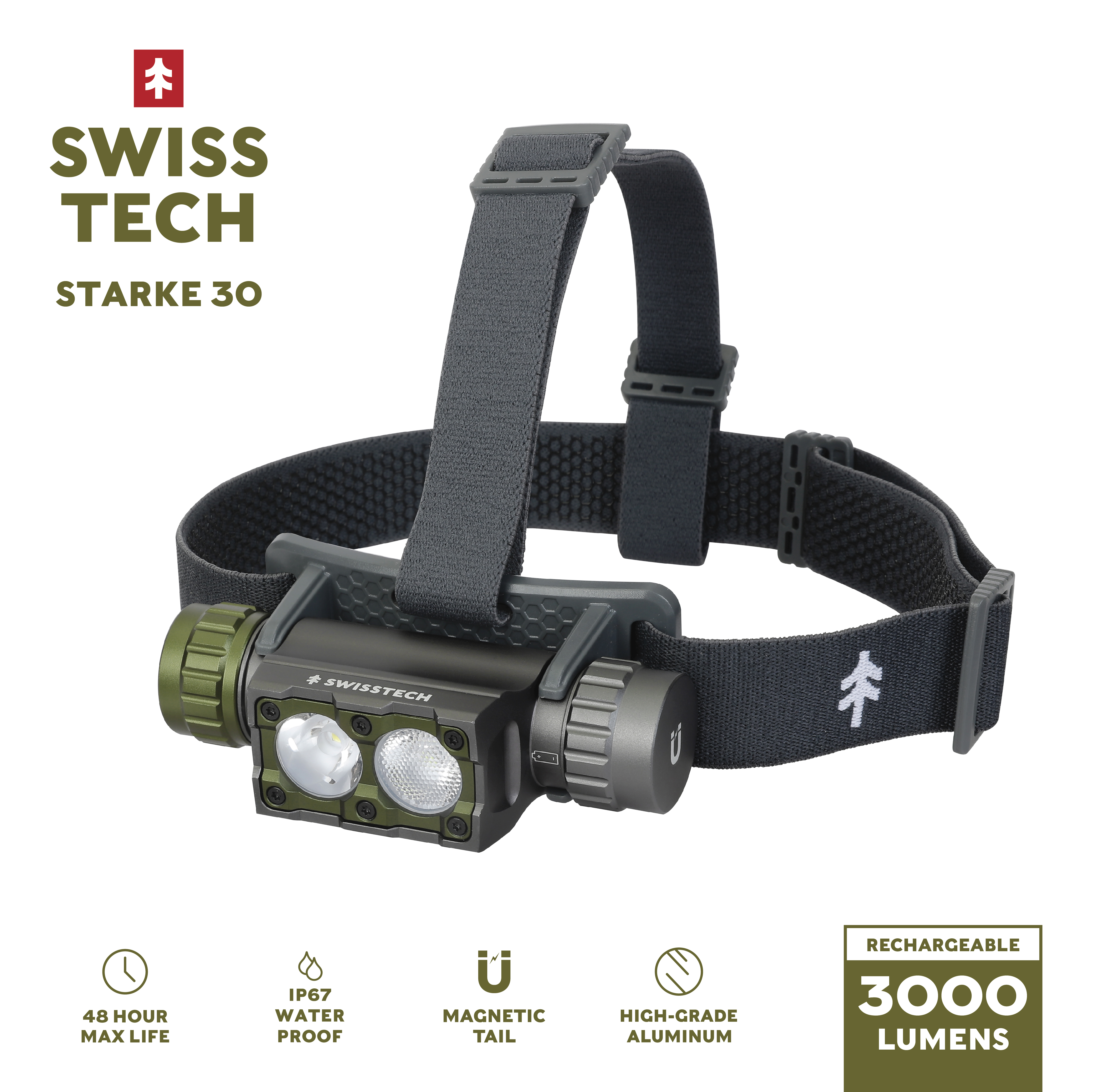 Swiss Tech STARKE 30 LED Headlamp 3000 Lumens photo 1