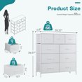 thumbnail image 4 of JOINSUN Dressers with 9 Fabric Drawers, 9 Drawers Organization Furniture for Kitchen, Office, Hallway, White, 4 of 10
