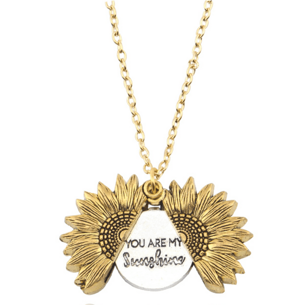 Body Accentz You are my sunshine Open Locket Sunflower Pendant