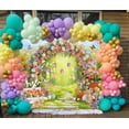 thumbnail image 6 of Spring Easter Backdrop Enchanted Garden Colorful Eggs Bunny Photography Background Floral Arch Rabbit Baby Shower Birthday Party Decorations Banner Photo Props, 6 of 7
