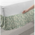 thumbnail image 2 of Vine Bed Skirt, Antique Pastel Gourd Field Pattern with Large Leaves and Spiral Vines, Elastic Bedskirt Dust Ruffle Wrap Around for Bedding Decor, 4 Sizes, Almond Green and Beige, by Ambesonne, 2 of 2