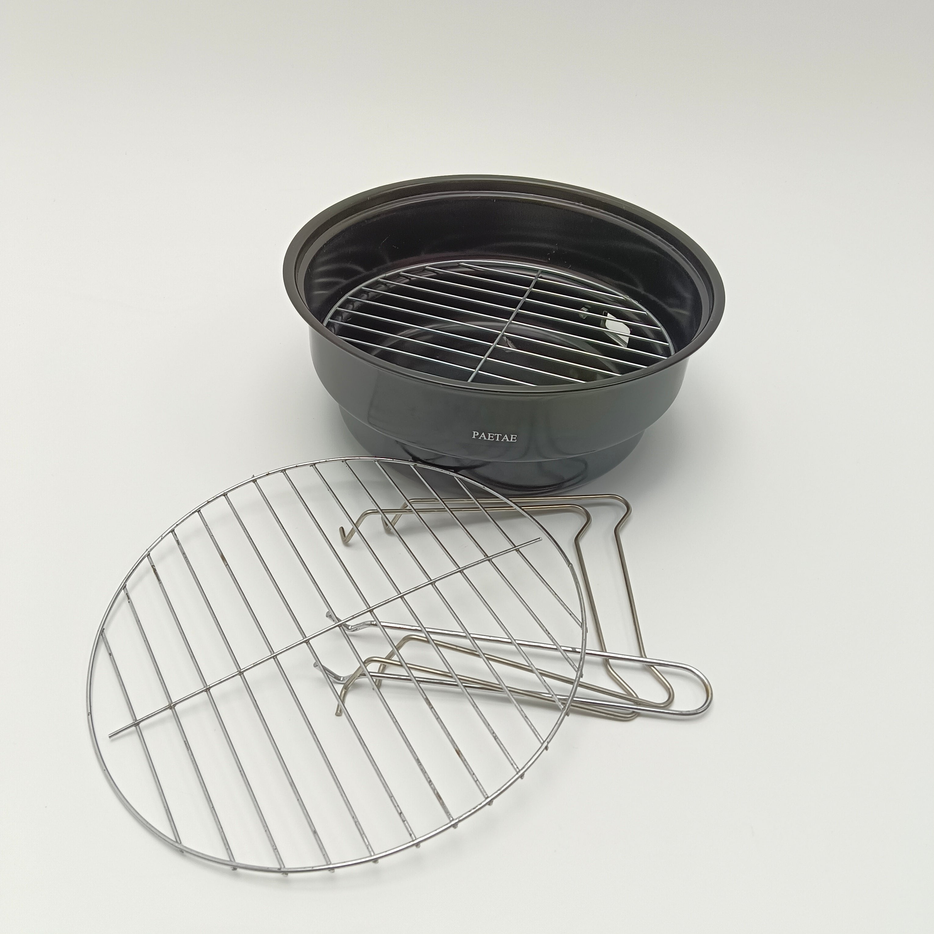 PAETAE Charcoal roasters for household purposes Round Portable Barbecue Grill with Stainless Steel Grates