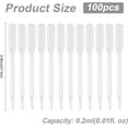 thumbnail image 2 of 100 pipetas de transferencia rellenables de plástico blanco de 0,2 ml, 2 of 3