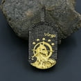 thumbnail image 3 of Custom Baguette Icy Designer Zodiac Sign Pendent 2 Tone Black Gold Finish Virgo Astrology Simulated Diamond Tog Tag Charm, 3 of 5