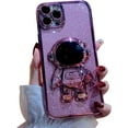 thumbnail image 1 of Funda 6D Bling Astronaut para iPhone 12 Pro, con baño líquido, purpurina flotante y arena movediza, para mujer y niña, color rosa (Astronauta fijo, sin soporte), 1 of 8