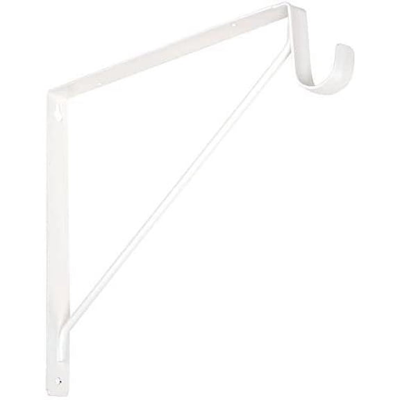 John Sterling Shelf & Rod Bracket 11" 12 Ga White 1-3/8" Dia. Boxed