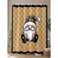 thumbnail image 4 of Fsddascl Christmas Gnomes Shower Curtain Set - 48" x 72" Washable Bathtub Curtain with 12 Hooks, Winter Xmas Snowflakes Textured Yellow Waterproof Fabric Stall Shower Curtains for Bathroom/Bathtub, 4 of 6