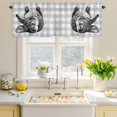 thumbnail image 4 of Valances for Windows Easter Rabbit Gray Buffalo Check Rod Pocket Short Curtain for Bathroom Living Room Bedroom Farmhouse Animal 1 Panel 54x18in, 4 of 9