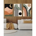 thumbnail image 6 of Drsoum Boho Wall Decor 16x24in3pcs Natural Framed Modern Botanical Wall Art Minimalist Bohemian Moon Phases Painting, 6 of 6