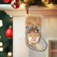 thumbnail image 6 of SCNOR 1 Pc Burlap Christmas Stockings, Cute Cartoon Xmas Gift Bag, Reusable Fireplace/Christmas Tree Ornament Decor, 6 of 6