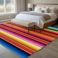 thumbnail image 4 of Abstract Area Rugs 5x7 ft Colorful Mexican Stripe Pattern Red Orange Bohemian Washable Rug Non Slip Indoor Carpet Absorbent Floor Mat for Living Room Bedroom Dining Room, 4 of 9