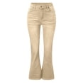 thumbnail image 5 of Ediodpoh Casual Solid Flared Pants for Women Stretchy Denim Trousers High Waist Bootcut Wear Comfortable Everyday Elastic Jeans Yellow M, 5 of 5