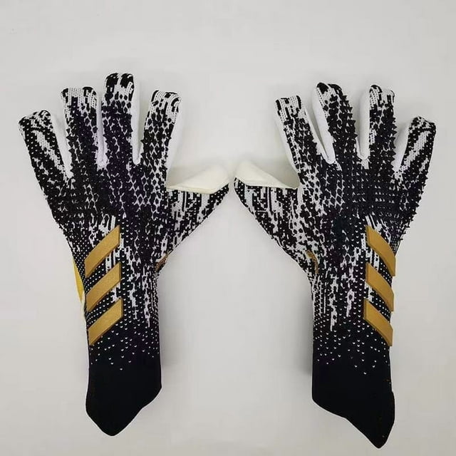 Soccer Goalkeeper Gloves Silicone Palm Anti-Slip Washable Size 8 Black