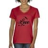 Source One 1788 - Women's V-Neck T-Shirt You Can't Buy Love But You Can Rescue It Medium Red