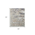 thumbnail image 4 of 5' X 8' Tan Orange And Ivory Abstract Power Loom Distressed Area Rug, 4 of 10