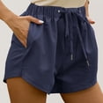 thumbnail image 2 of Lumtrix Shorts For Women High Waist Wide Leg Lounge Drawstring Shorts Workout Dressy Casual 2026 Summer Beach Vacation Clothes Navy XL, 2 of 5