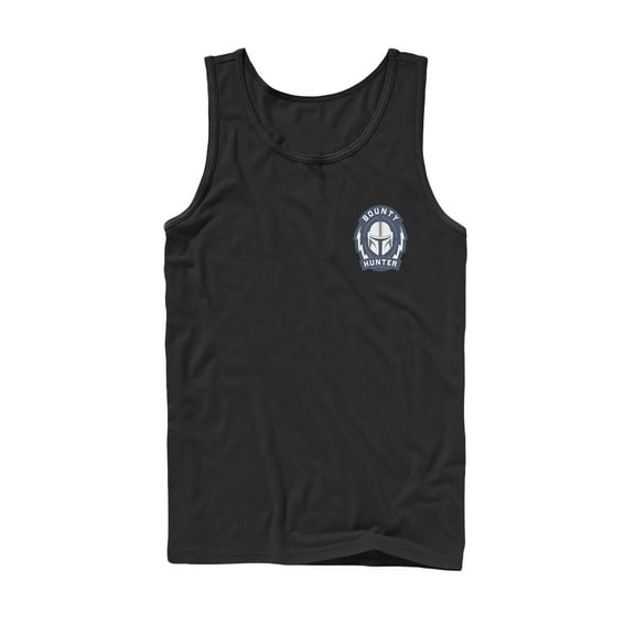 Men's Star Wars: The Mandalorian Bounty Hunter Badge Tank Top Black Small