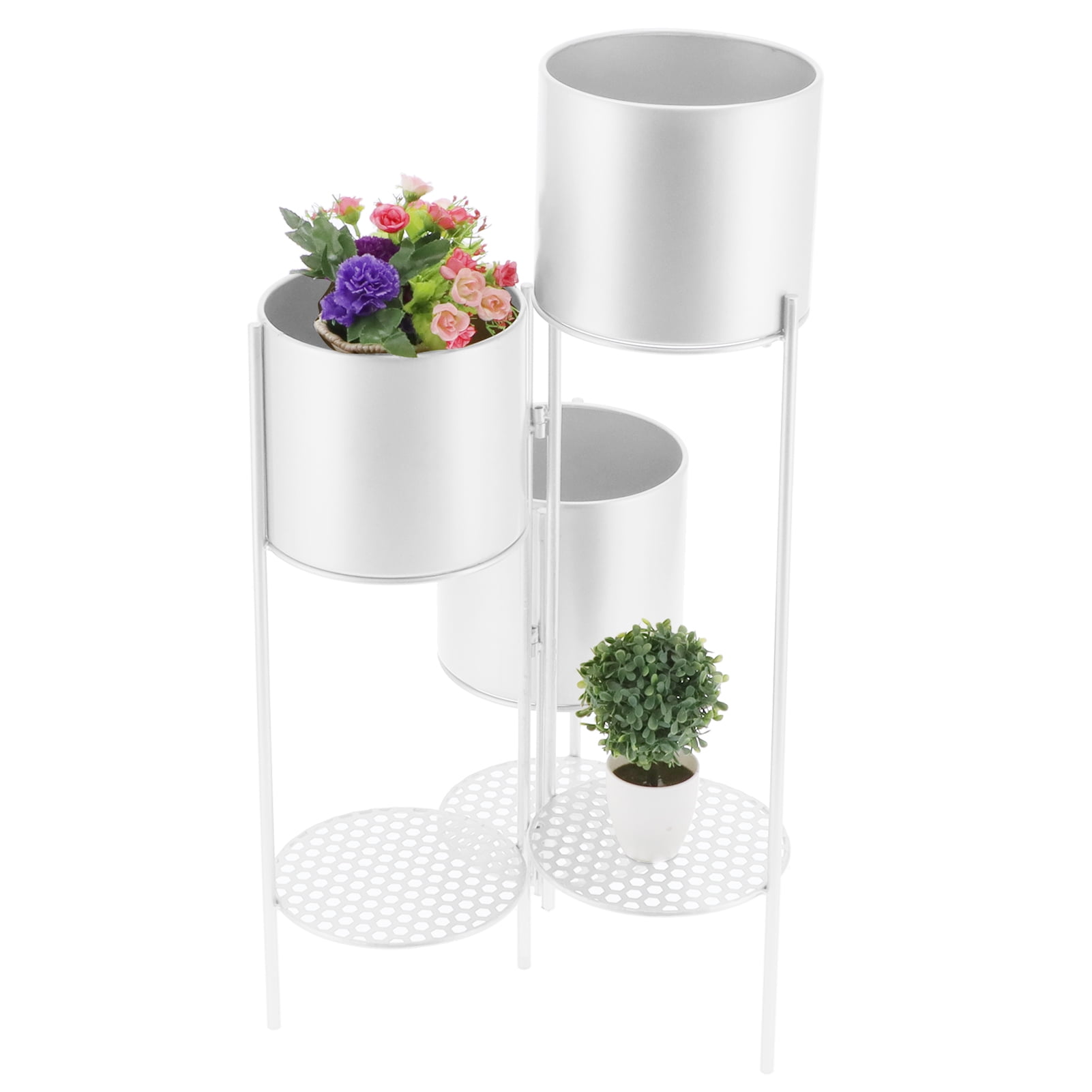 WALFRONT Metal Bucket Flower Pot Stand 6Tier Plower Pot Shelf Plant