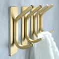 thumbnail image 2 of YIGII Towel Hooks/Adhesive Hooks - Brushed Gold Wall Hooks for Hanging Coat, Hat,Towel Robe Hook, Bathroom and Bedroom 4-Packs, Stainless Steel, 2 of 7