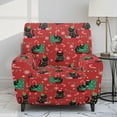 thumbnail image 2 of Xixirimido Black Cat Christmas Trees Red Printed Recliner Slipcover Stretch Reclining Chair Covers 4 Pieces Non Slip Recliner Sofa Slipcovers with Pocket Lazy Boy Chair Cover for Pet Kid, 2 of 8