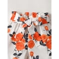 thumbnail image 5 of Toddler Girl Clothes Ruffle Short Sleeve Tops and Printed Shorts Outfits Set Orange 2-3 Years, 5 of 6